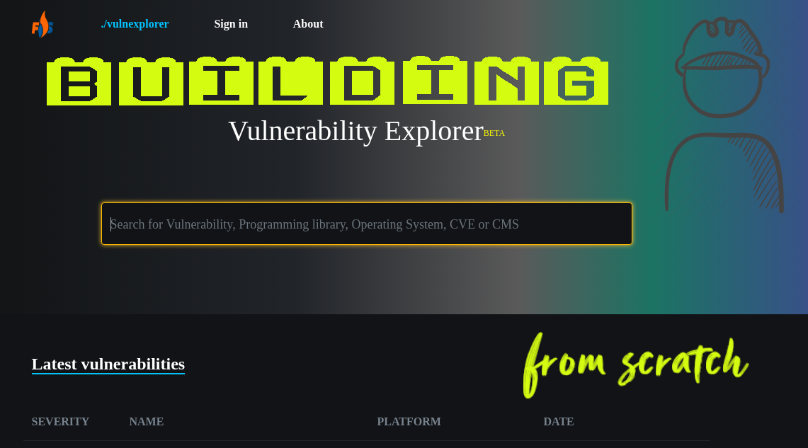 building vulns.firosolutions.com vulnerability explorer