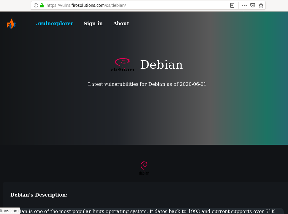 debian vulnerability explorer