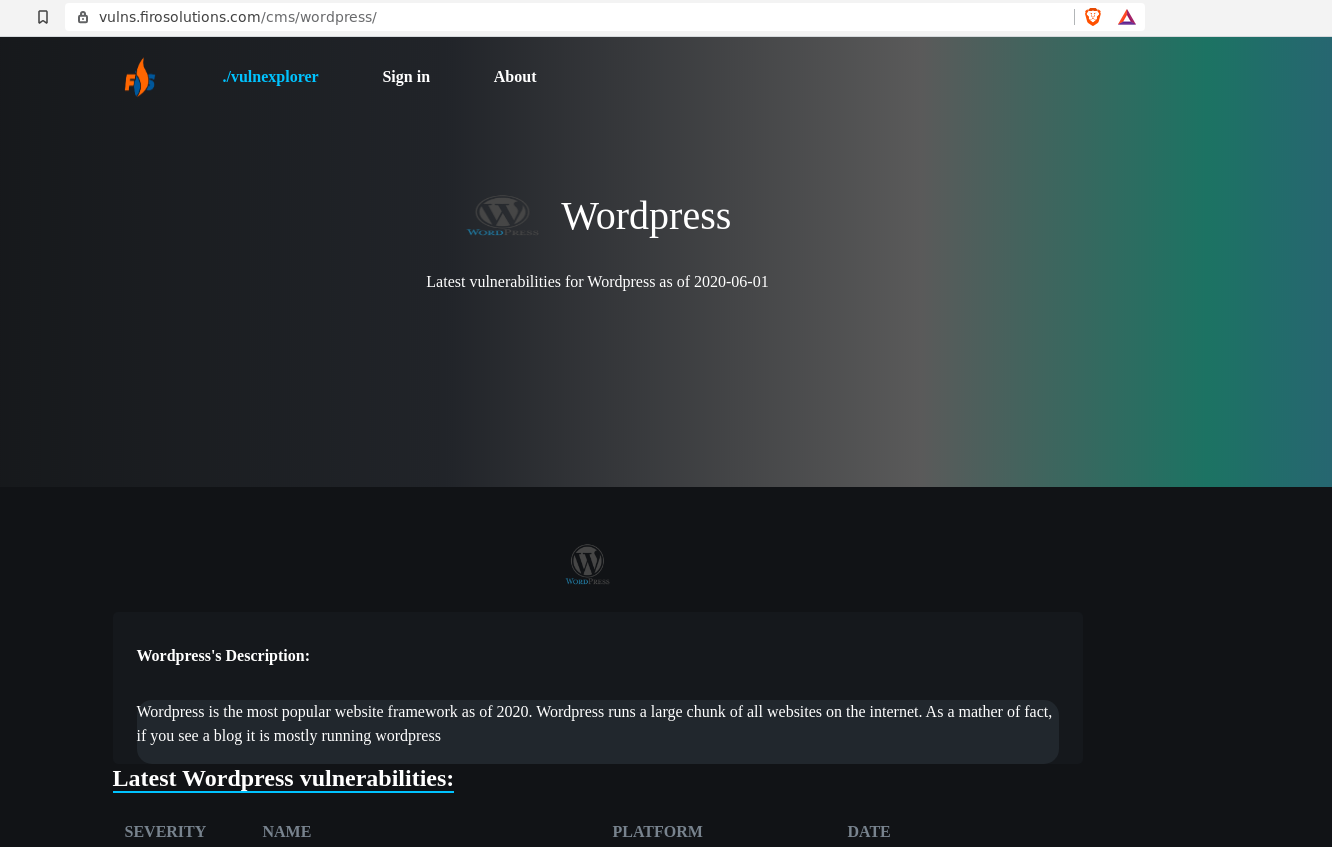 wordpress vulnerability explorer